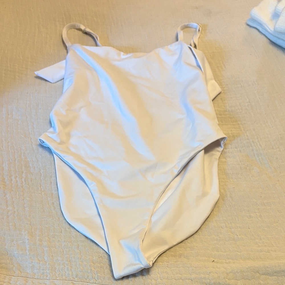 Kids White One Piece Swimsuit